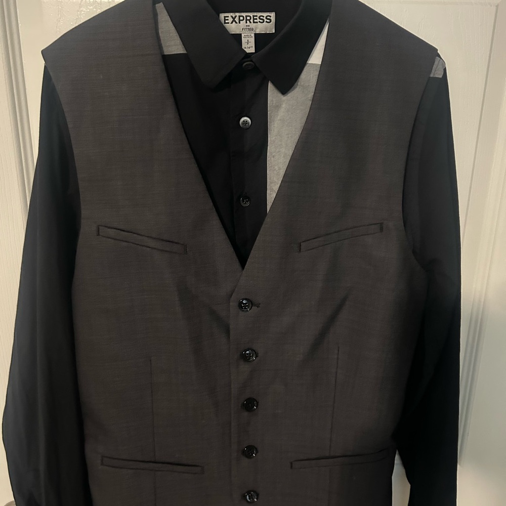 Express Gray Men's Vest with shirt
